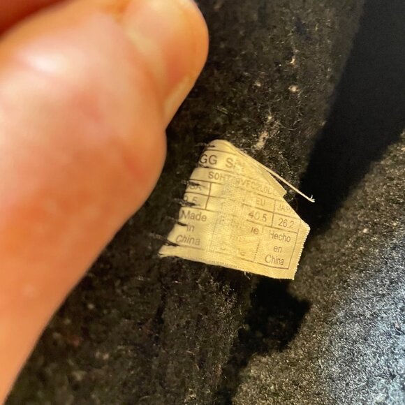 UGG Women's Black Leather & Gray Wool Tall Boots with Buckle Accent 9.5 - Picture 14 of 16